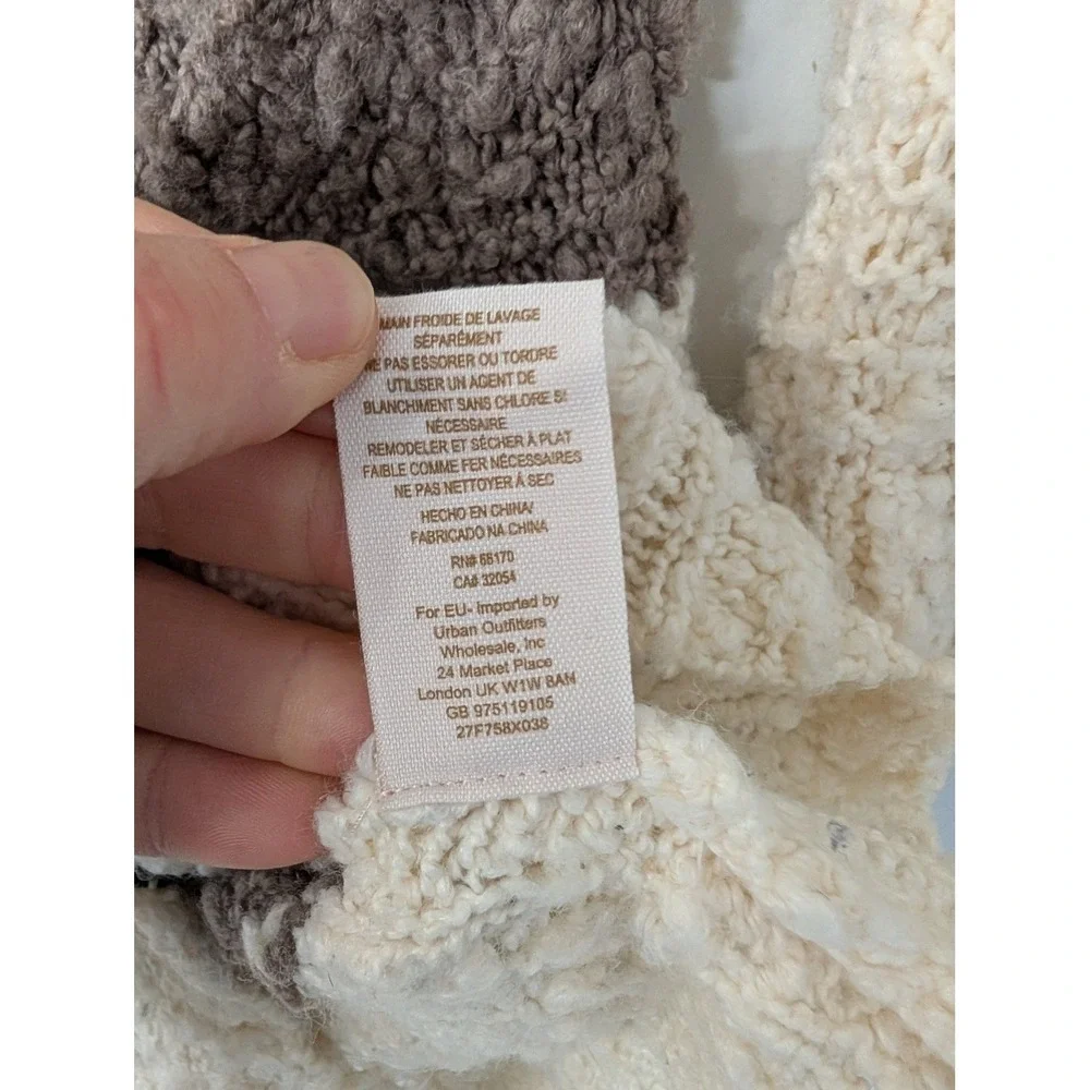 Free People Cuddle Bear Striped‎ Boucle Knit Longline Cardigan Sweater Medium